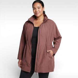 Athleta Rose Drip Drop Rain Jacket | Size 1X | Lightweight Packable EUC